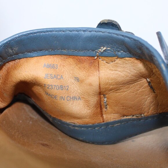 Coach Jesaca Taupe/Navy Floral Slip On Platform Wedge 7B - Picture 5 of 8